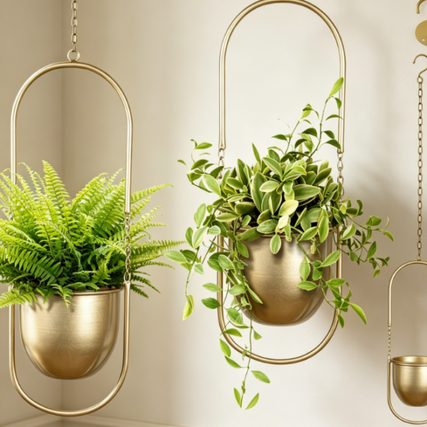 Gold Metal Wall Planter