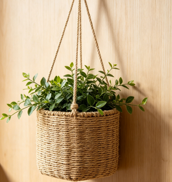 White Metal Hanging Planters (Set of 2)