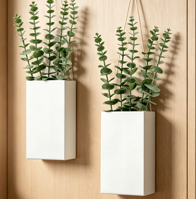 Faux Mandala Hanging Planters (Set of 2)