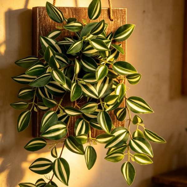 Natural Wood-Tone Hanging Planters (Set of 2)
