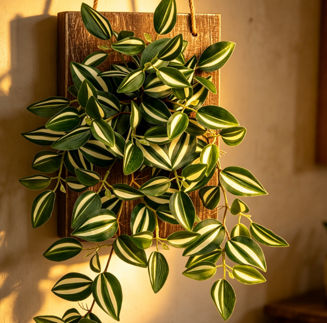 Natural Wood-Tone Hanging Planters (Set of 2)