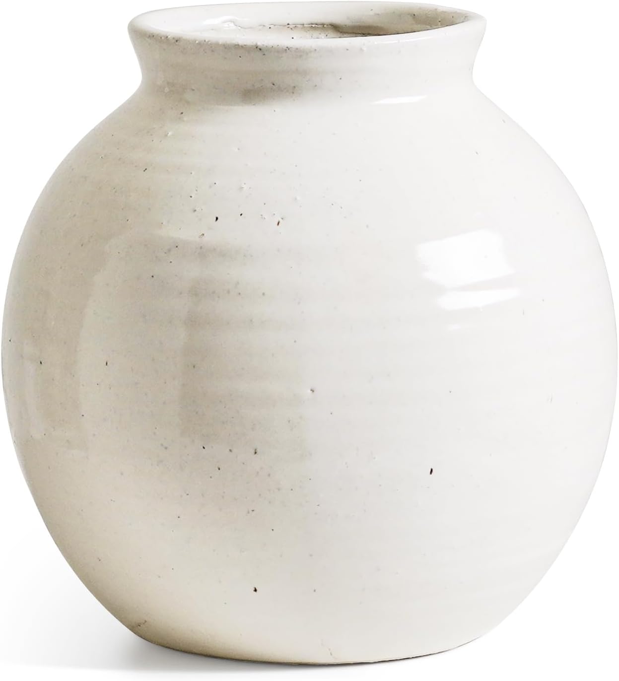 Large Decorative Ceramic Vase, Beige Tabletop Piece - Image 2