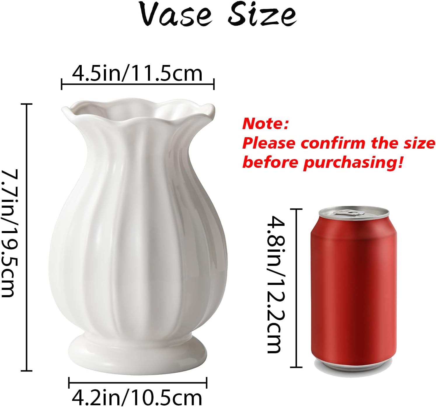 White Ceramic Vase, Modern Decorative Piece - Image 2