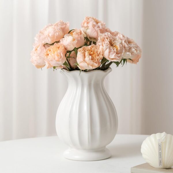 White Ceramic Vase, Modern Decorative Piece