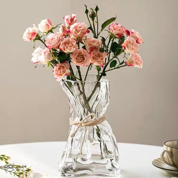 Small Glass Vase, Irregular Clear Ornament