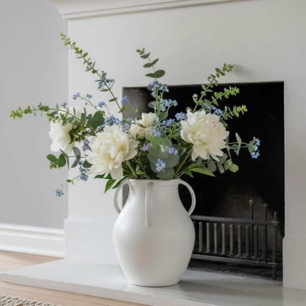 Nordic Minimalist White Ceramic Vase, Vase For Dried Flowers