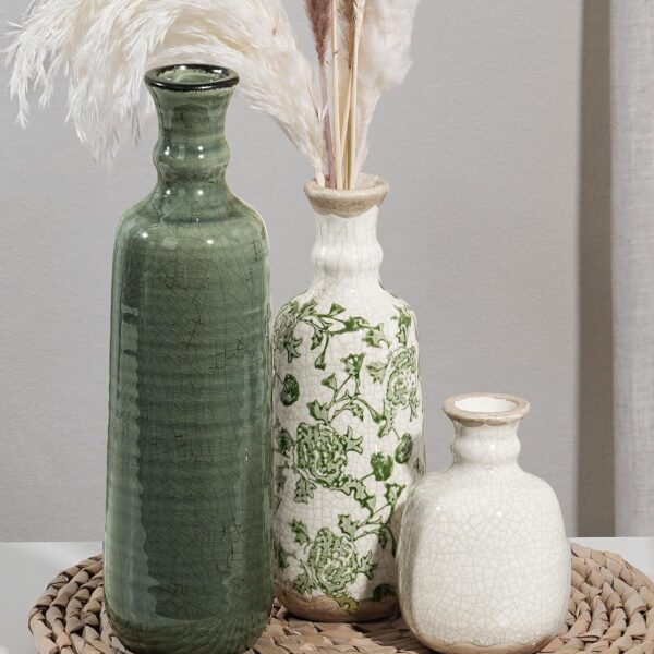 Ceramic Vase Set, Bohemian Farmhouse Vase For Dried Flowers